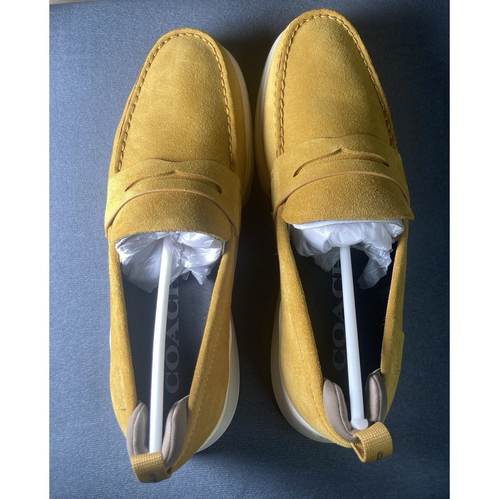 Authentic Coach Citysole Penny Loafer Mustard Suede Men's 8.5D Slip On Casual